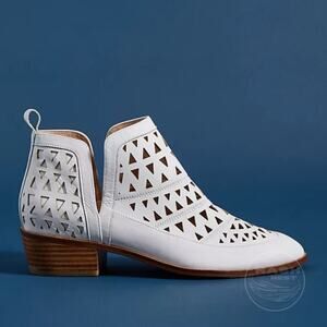 Cecelia New York Cut Out Ankle Boots Anthropologie | White Leather 7.5 $249